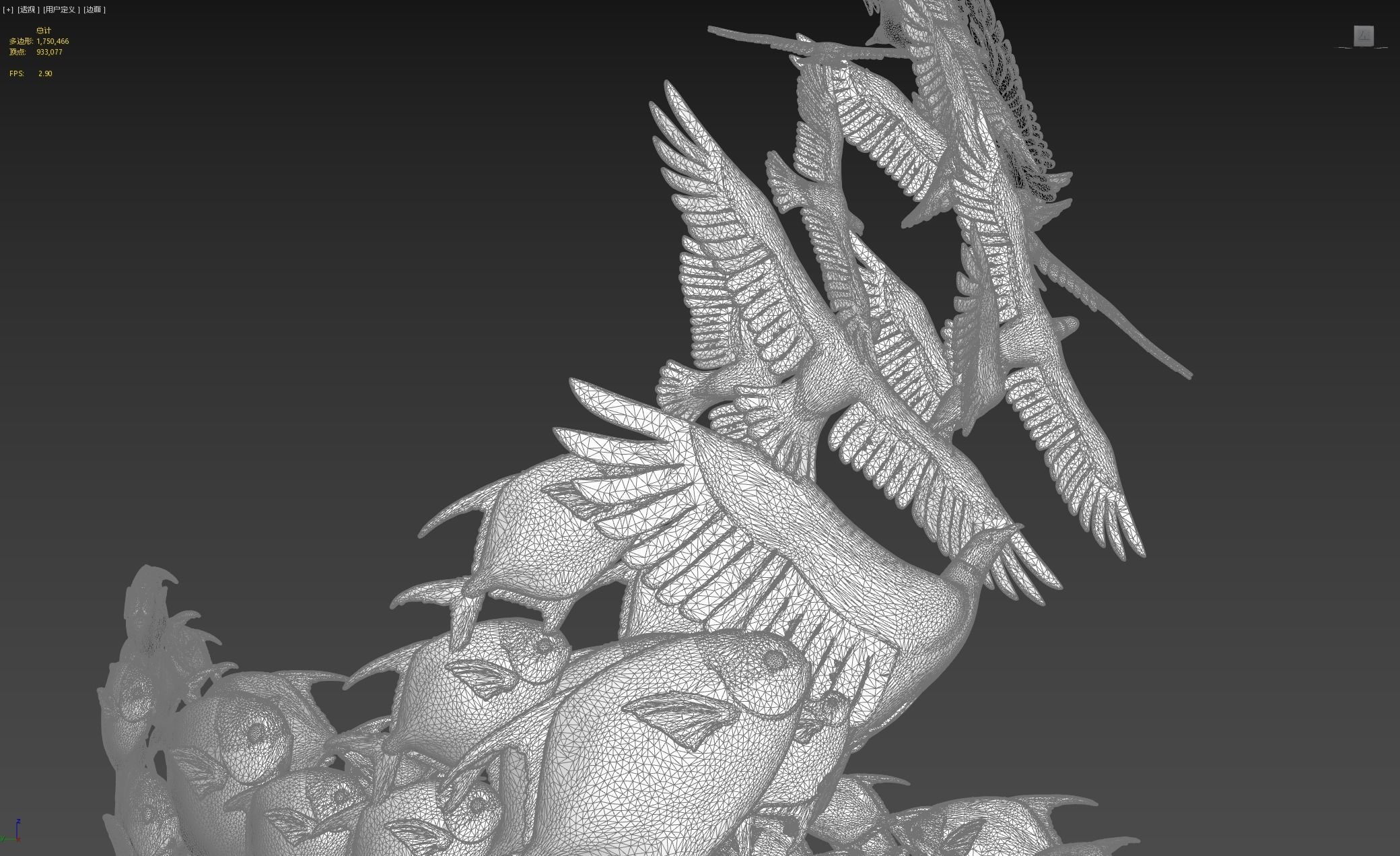 Fish Leaping and Birds Flying 3D print model_7