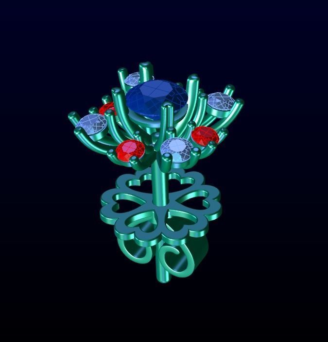 Round diamond stud earring 2 3D print model_7