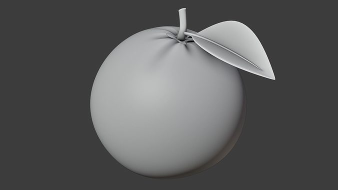 Procedural Orange Fruit with Leaf - Photoreal 3D Model 3D model 6