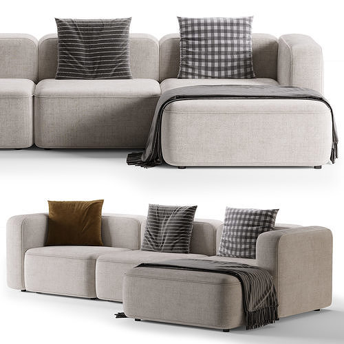 BASECAMP XL CHAISELOUNGE Sofa Low-poly 3D model 4