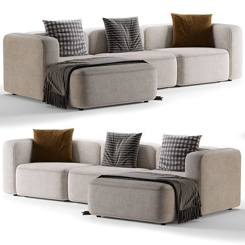 BASECAMP XL CHAISELOUNGE Sofa Low-poly 3D model 2
