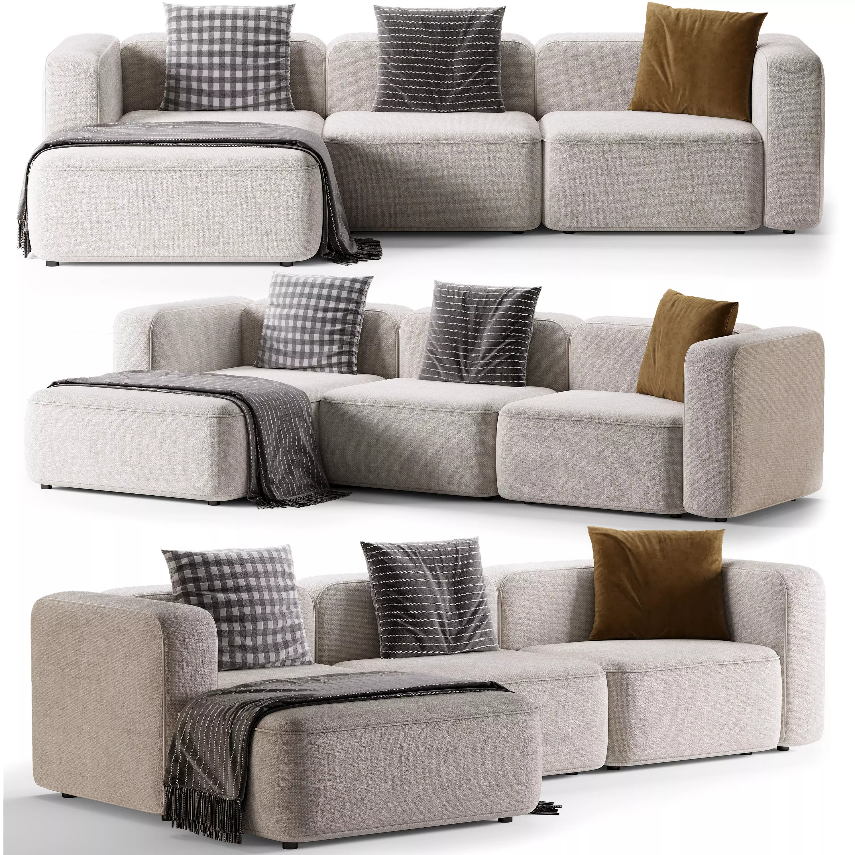 BASECAMP XL CHAISELOUNGE Sofa Low-poly 3D model