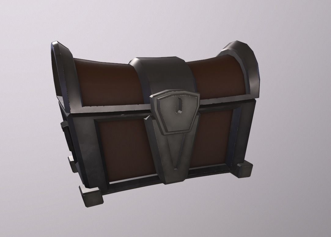 Exquisite Stylized Treasure Chest Low-poly 3D model_4