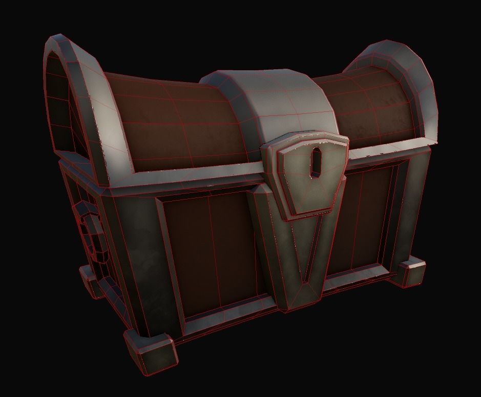 Exquisite Stylized Treasure Chest Low-poly 3D model_3