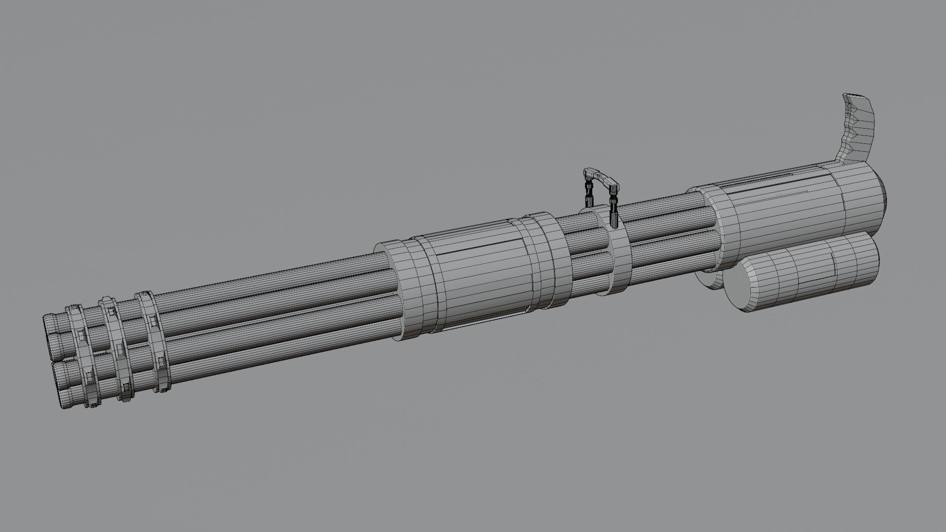 SCI FI minigun 3D model Low-poly 3D model_5