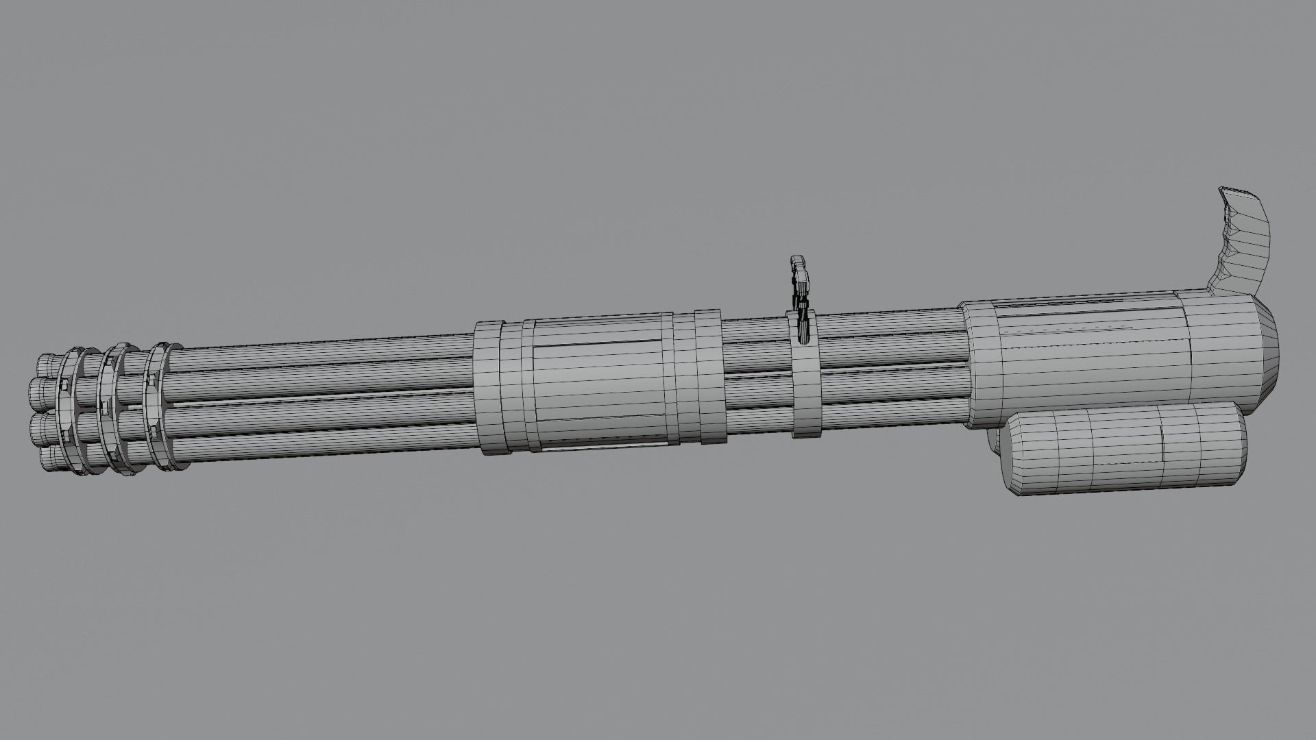 SCI FI minigun 3D model Low-poly 3D model_6