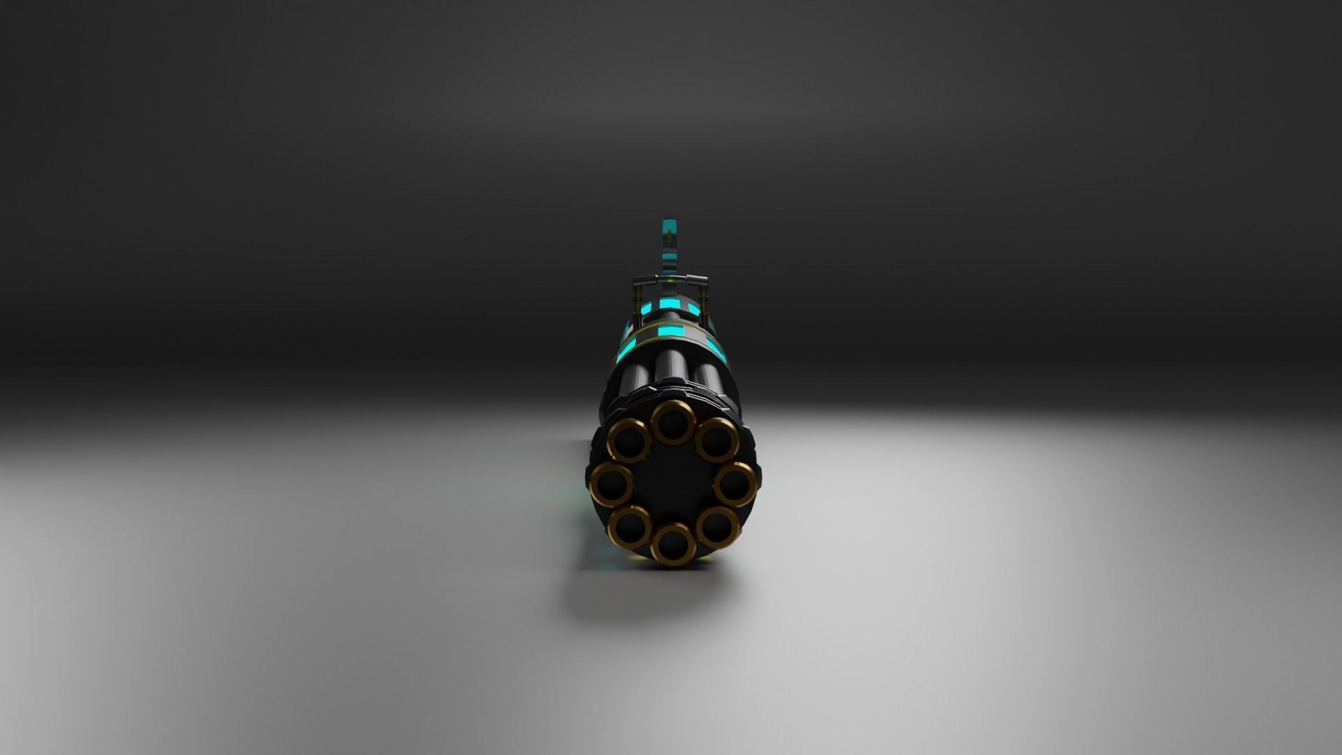 SCI FI minigun 3D model Low-poly 3D model_3