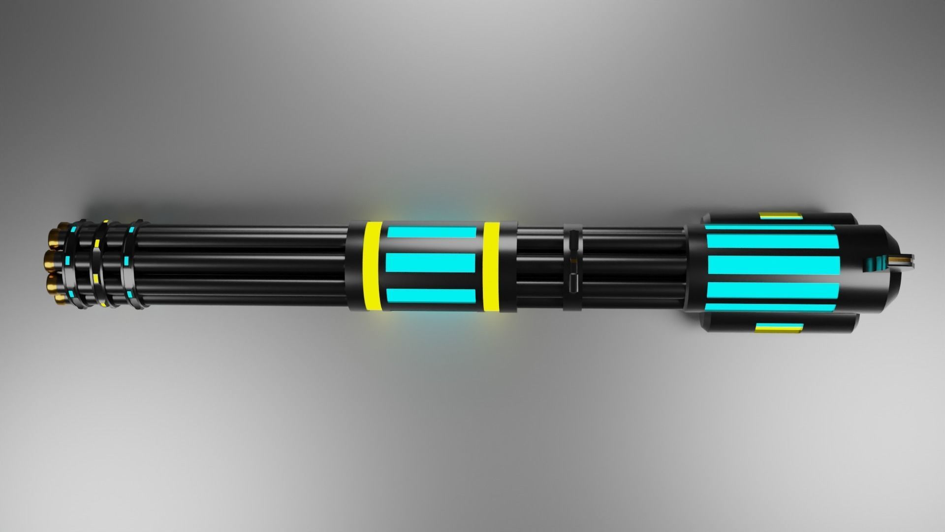 SCI FI minigun 3D model Low-poly 3D model_2