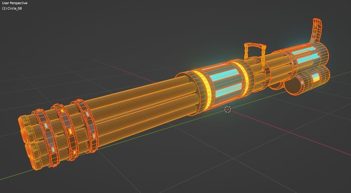 SCI FI minigun 3D model Low-poly 3D model_10