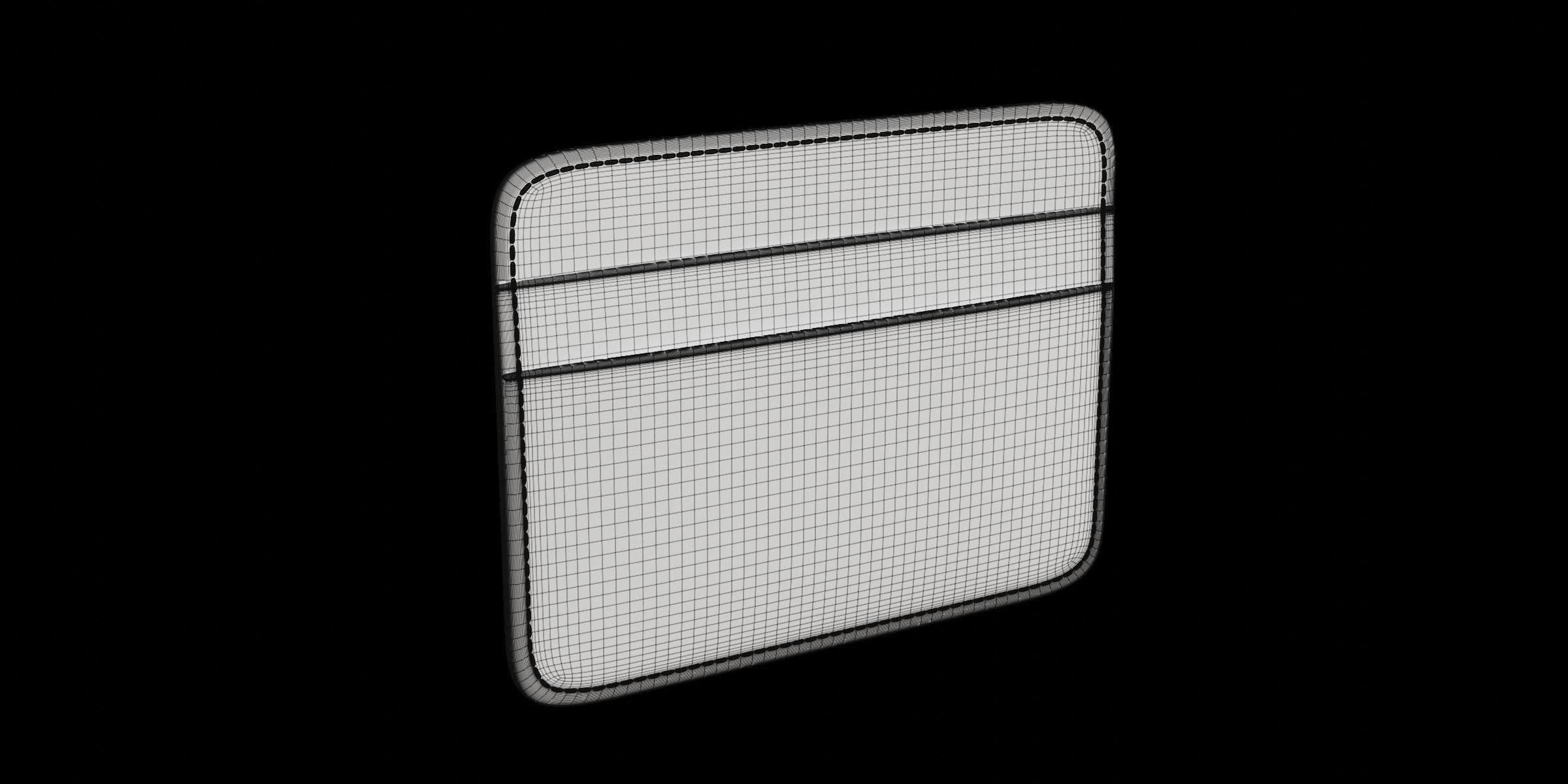 Mini Orange Leather Wallet 3D model_2