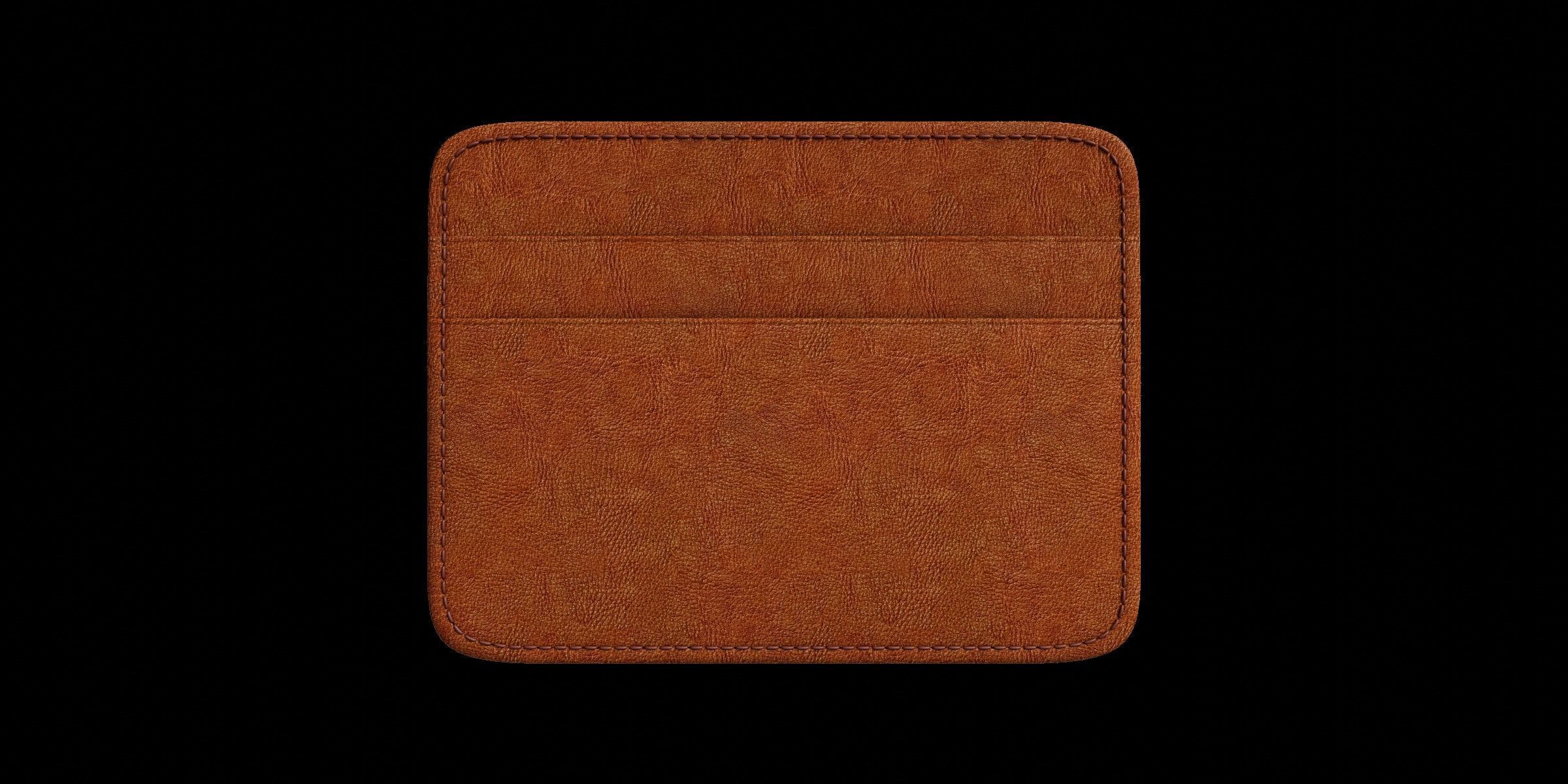 Mini Orange Leather Wallet 3D model_4