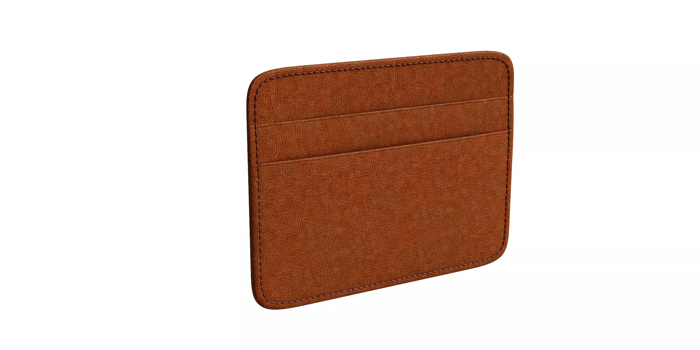 Mini Orange Leather Wallet 3D model_0