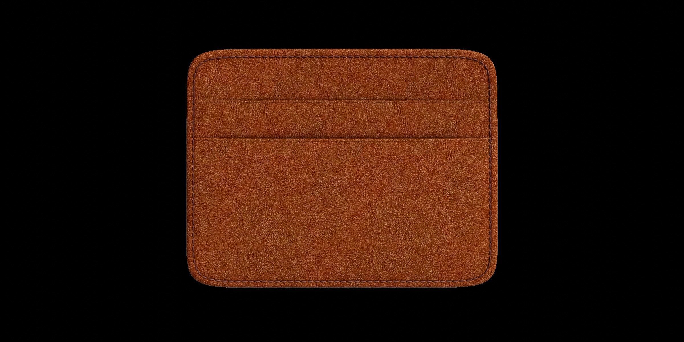 Mini Orange Leather Wallet 3D model_8