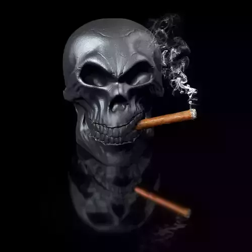 Cigar Skull STL 3D Print Model High-Polygon