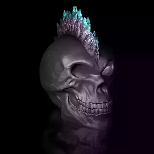 Punk-Skull STL-3D-Print-Model High-Polygon 3D print model