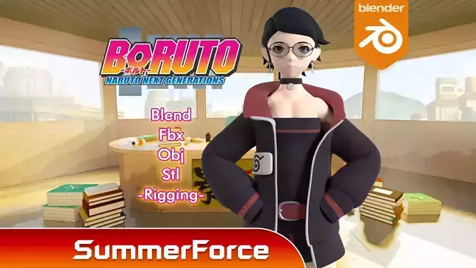Sarada Uchiha - Boruto Two Blue Vortex 3D model