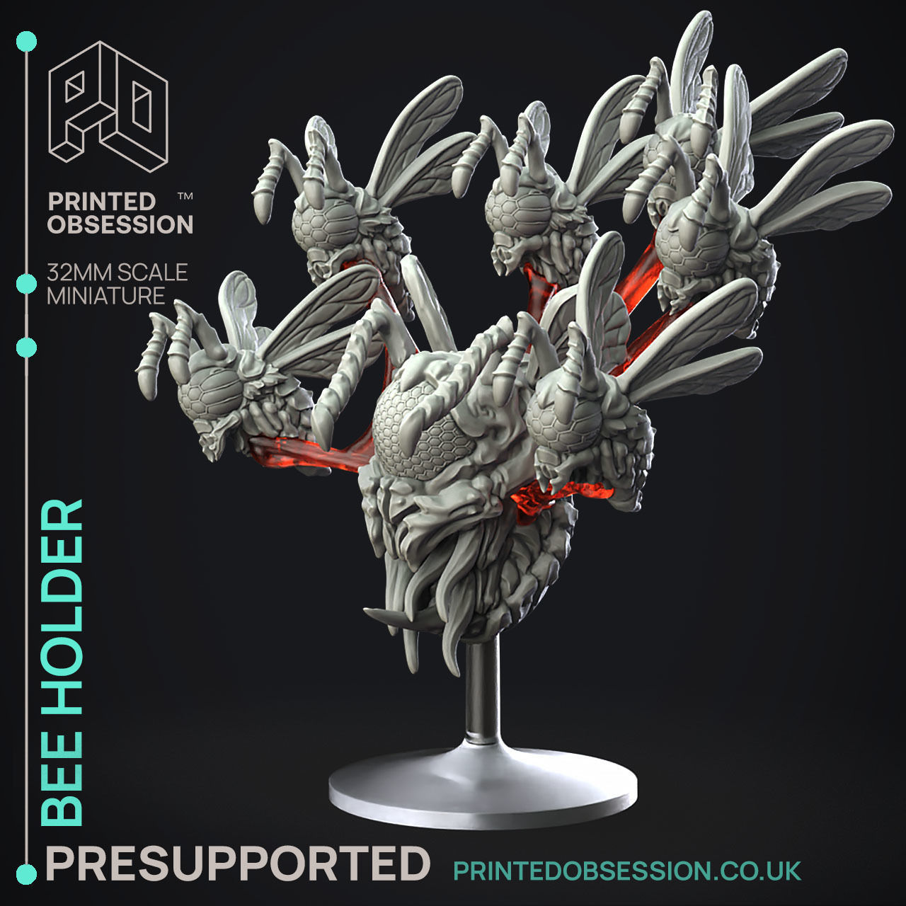 Bee Holder - 3D Printable TTRPG - PRESUPPORTED - 32mm Scale 3D print model_9