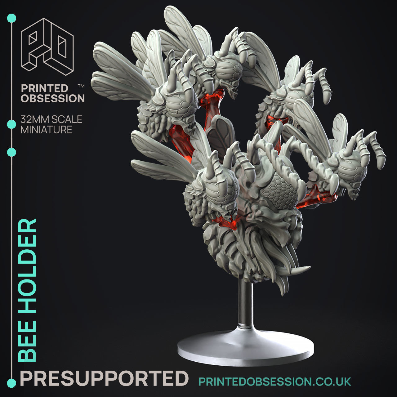 Bee Holder - 3D Printable TTRPG - PRESUPPORTED - 32mm Scale 3D print model_3