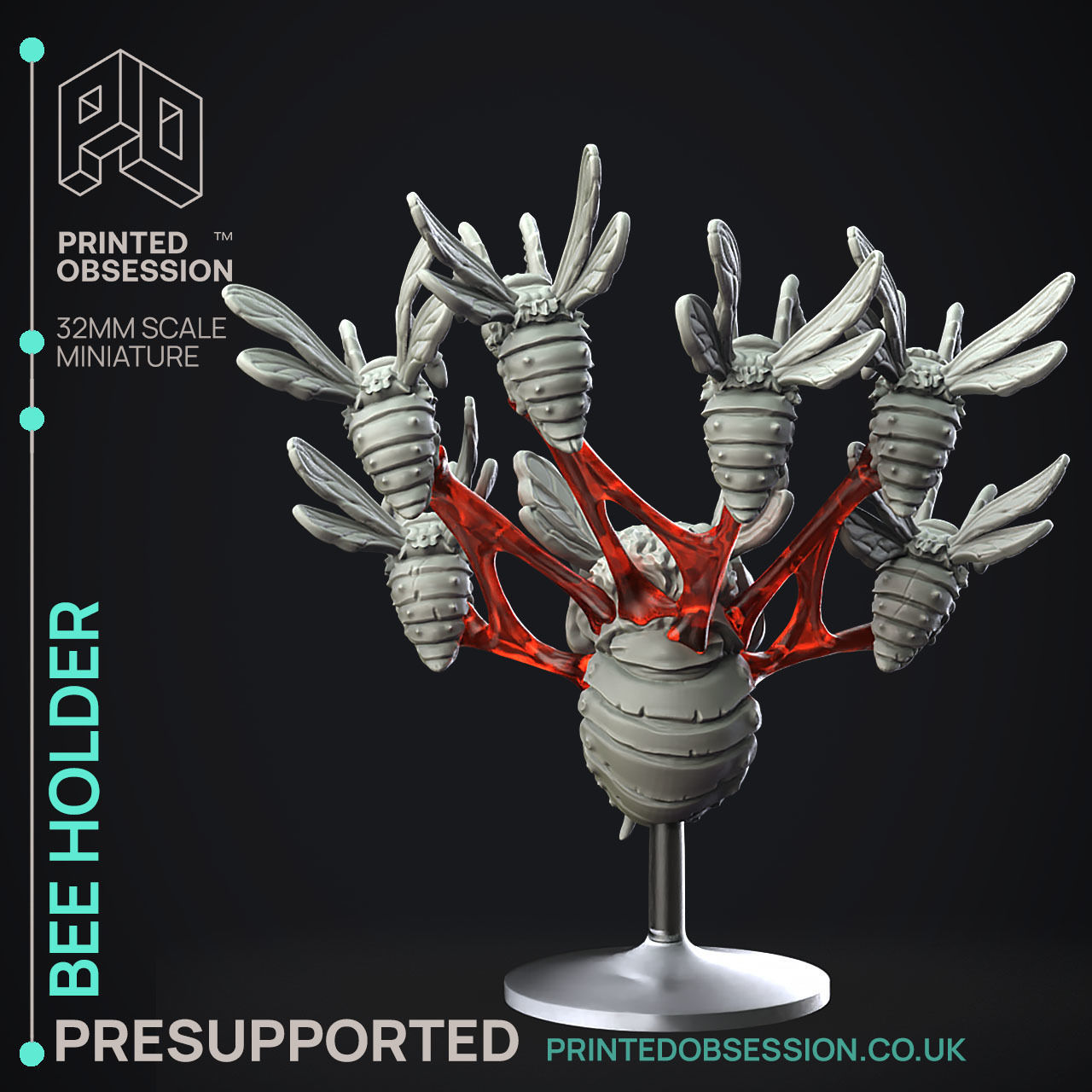 Bee Holder - 3D Printable TTRPG - PRESUPPORTED - 32mm Scale 3D print model_5