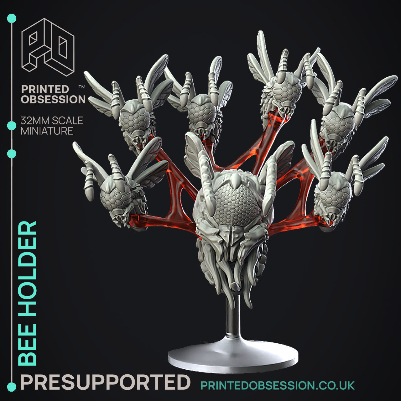 Bee Holder - 3D Printable TTRPG - PRESUPPORTED - 32mm Scale 3D print model_1