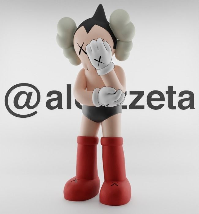 Kaws Astroboy x Megaman Textured Low-poly 3D model_20