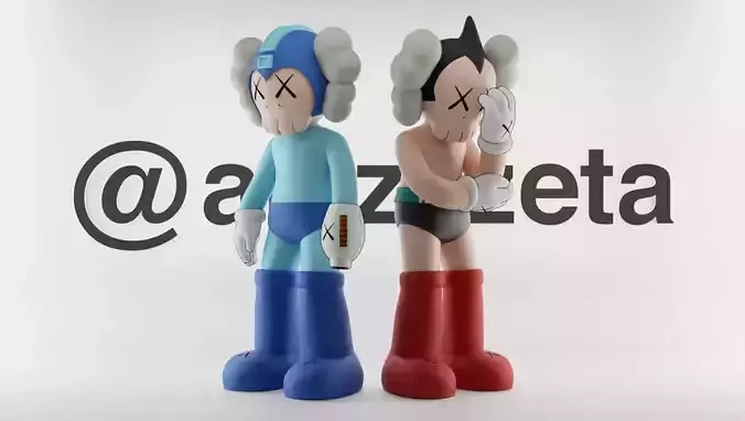 Kaws Astroboy x Megaman Textured Low-poly 3D model