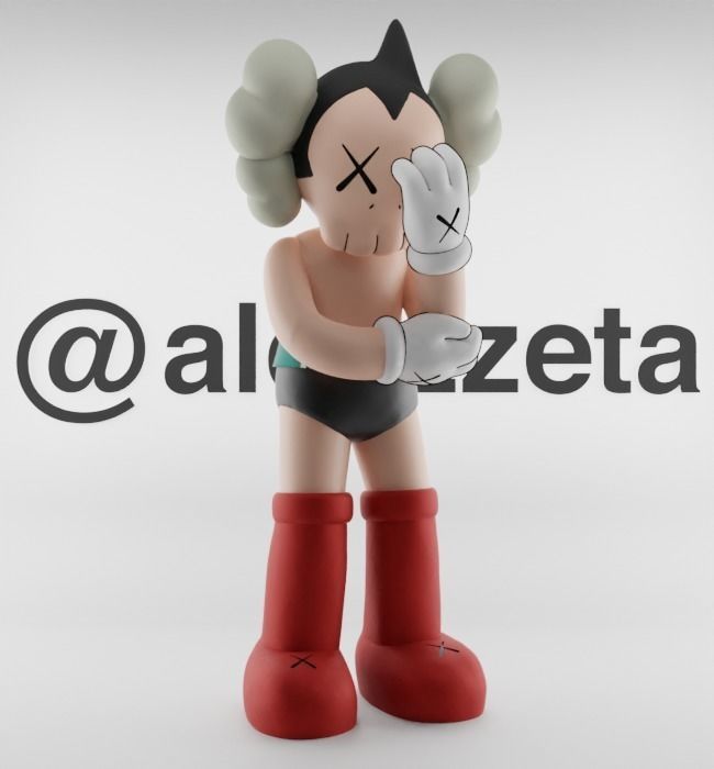Kaws Astroboy x Megaman Textured Low-poly 3D model_36