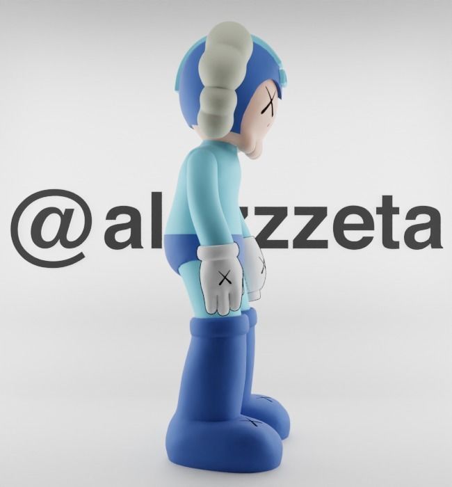 Kaws Astroboy x Megaman Textured Low-poly 3D model_15