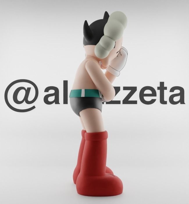 Kaws Astroboy x Megaman Textured Low-poly 3D model_32