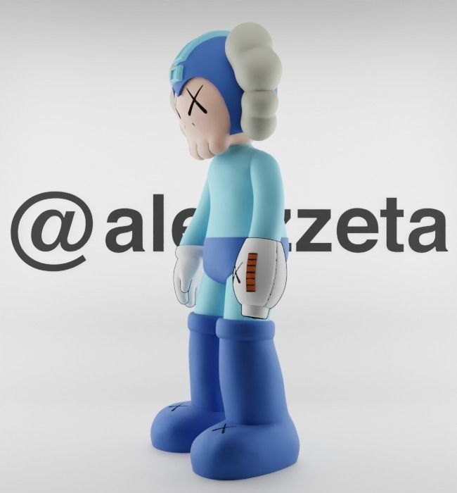 Kaws Astroboy x Megaman Textured Low-poly 3D model_4
