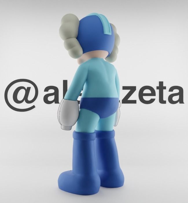 Kaws Astroboy x Megaman Textured Low-poly 3D model_8