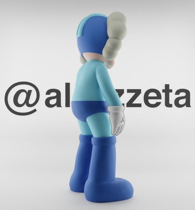 Kaws Astroboy x Megaman Textured Low-poly 3D model_13
