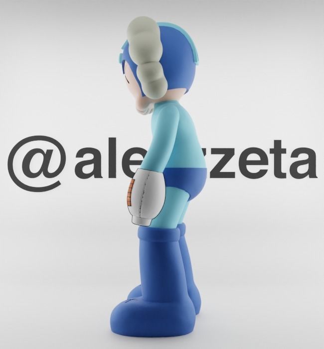 Kaws Astroboy x Megaman Textured Low-poly 3D model_6