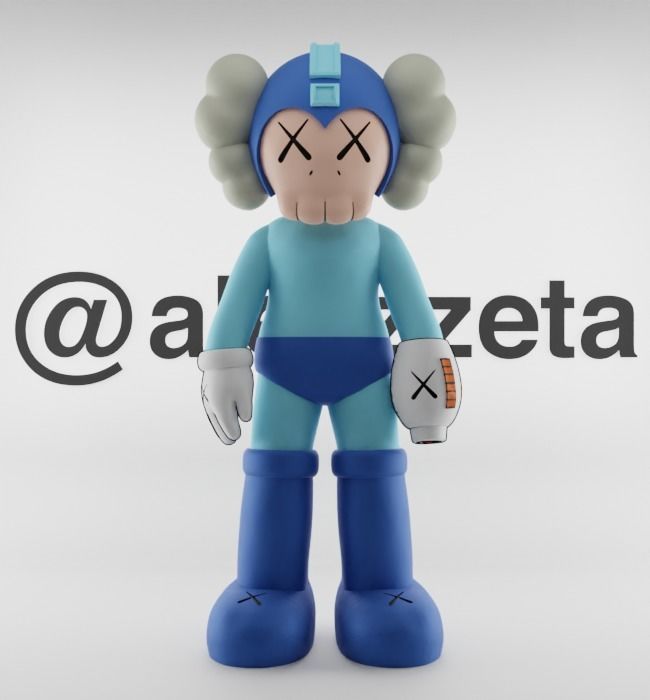 Kaws Astroboy x Megaman Textured Low-poly 3D model_1