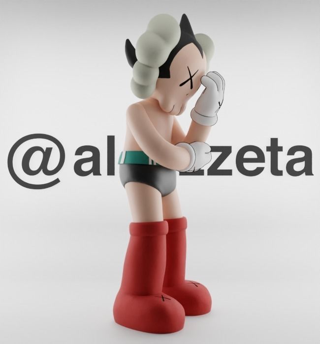 Kaws Astroboy x Megaman Textured Low-poly 3D model_34