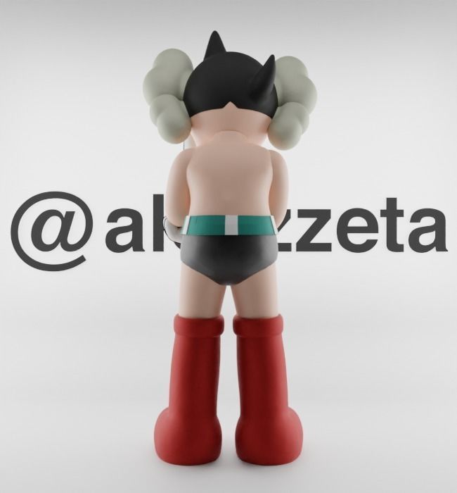 Kaws Astroboy x Megaman Textured Low-poly 3D model_28