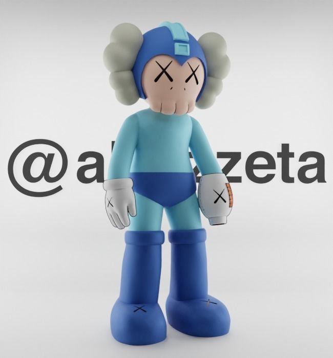 Kaws Astroboy x Megaman Textured Low-poly 3D model_18