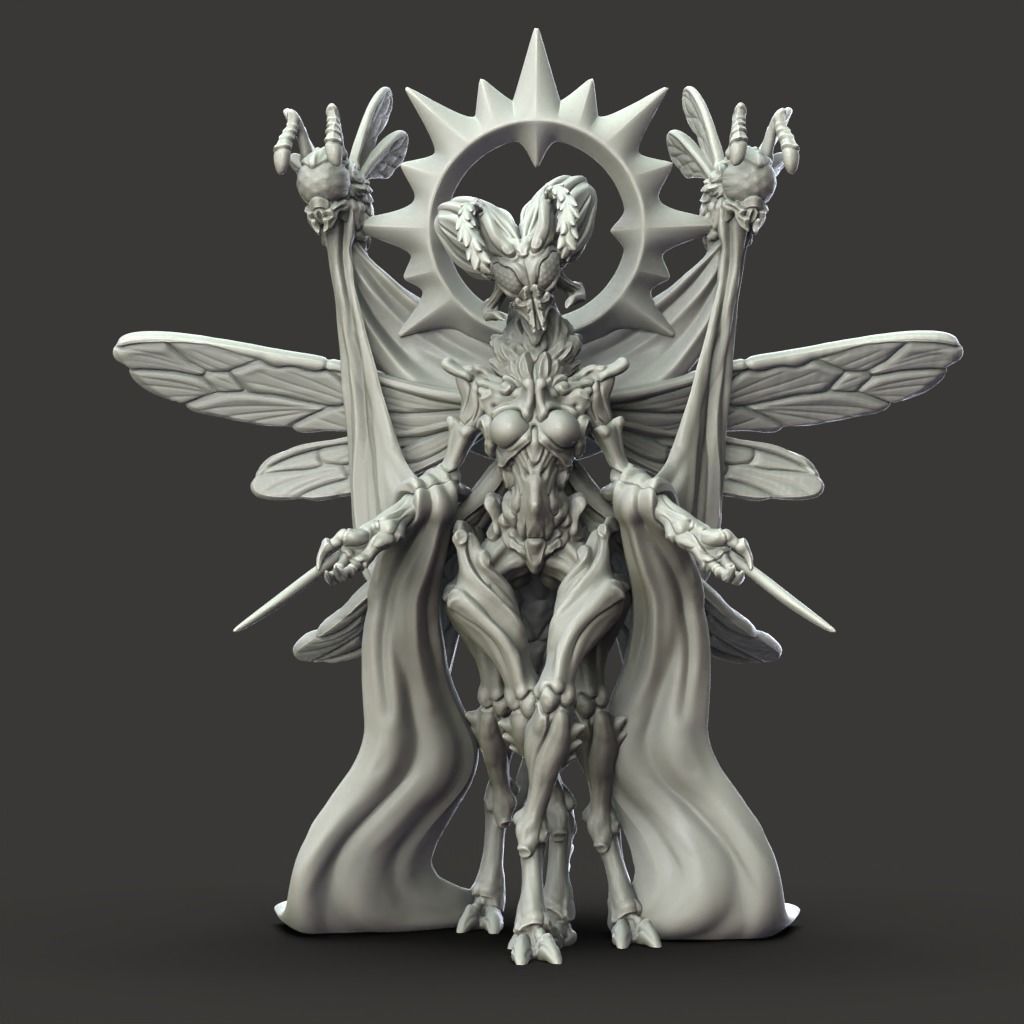 Bee Queen - 3D Printable TTRPG - PRESUPPORTED - 32mm Scale 3D print model_3