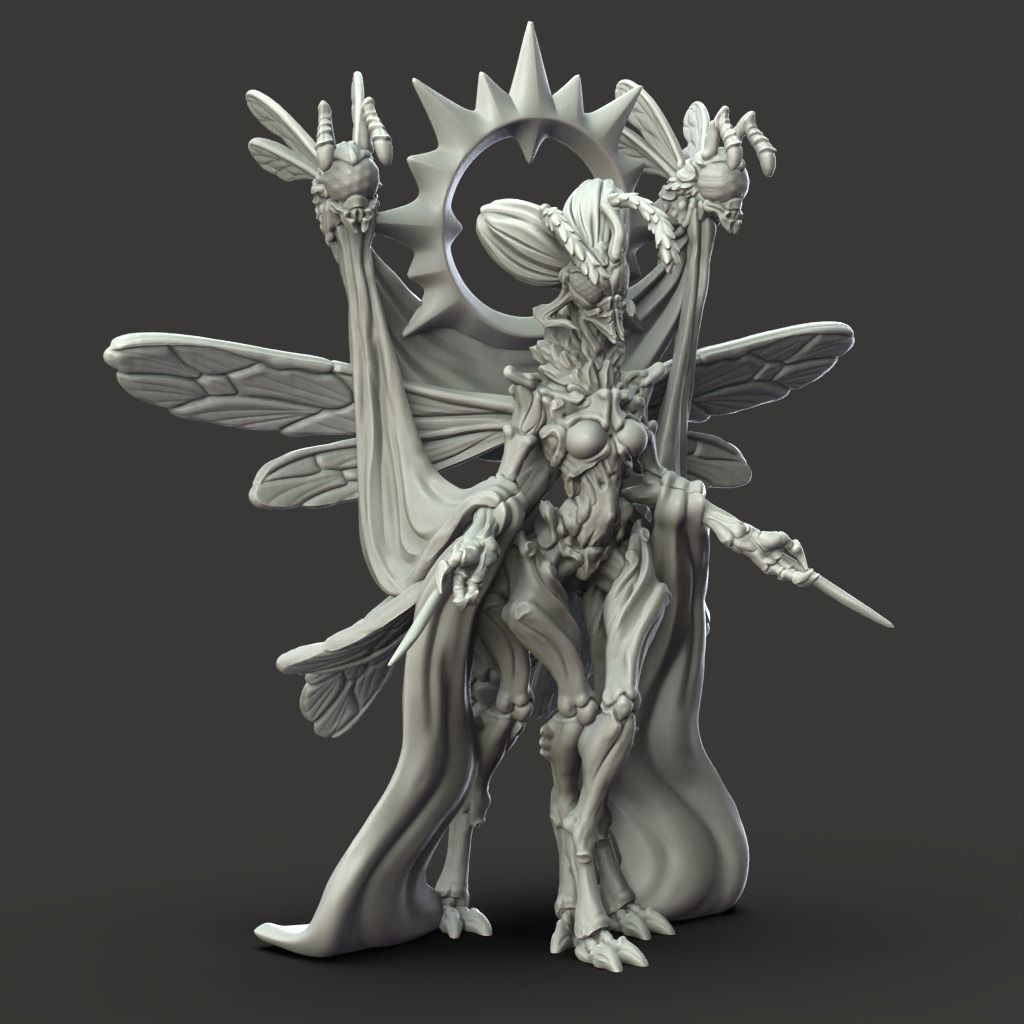 Bee Queen - 3D Printable TTRPG - PRESUPPORTED - 32mm Scale 3D print model_4
