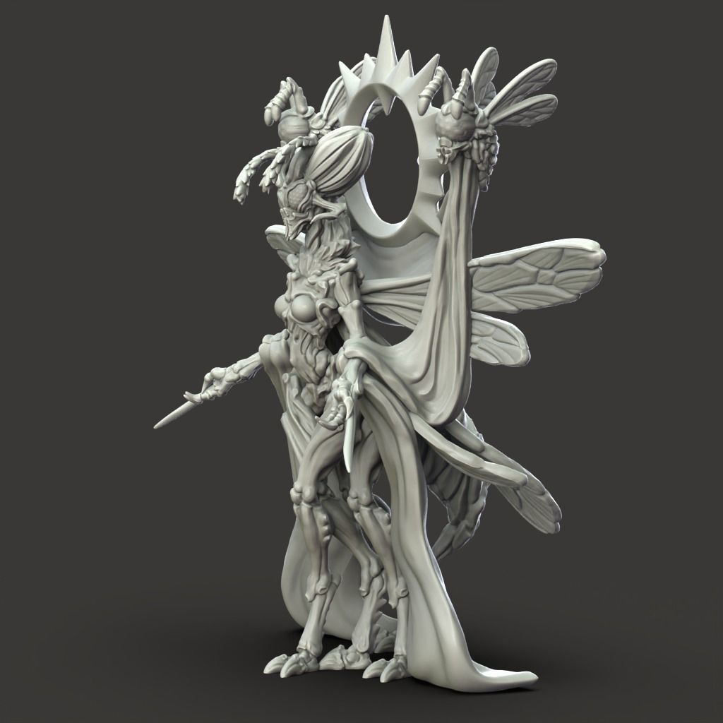 Bee Queen - 3D Printable TTRPG - PRESUPPORTED - 32mm Scale 3D print model_6