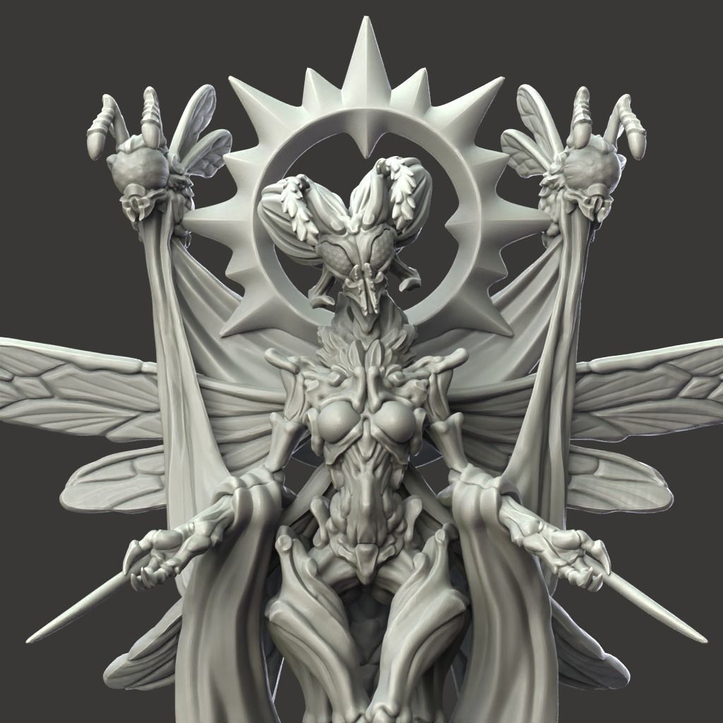 Bee Queen - 3D Printable TTRPG - PRESUPPORTED - 32mm Scale 3D print model_2