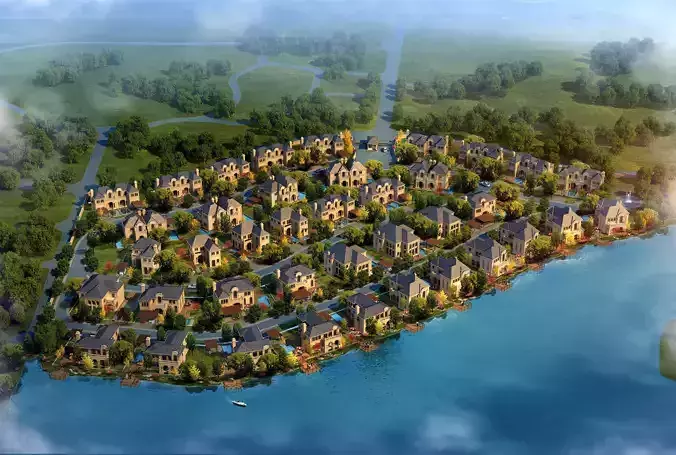 3D model of 2022 luxury fashion villa exterior 69 3D model