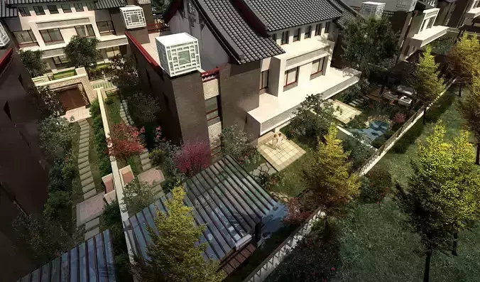 3D model of 2022 luxury fashion villa exterior 70