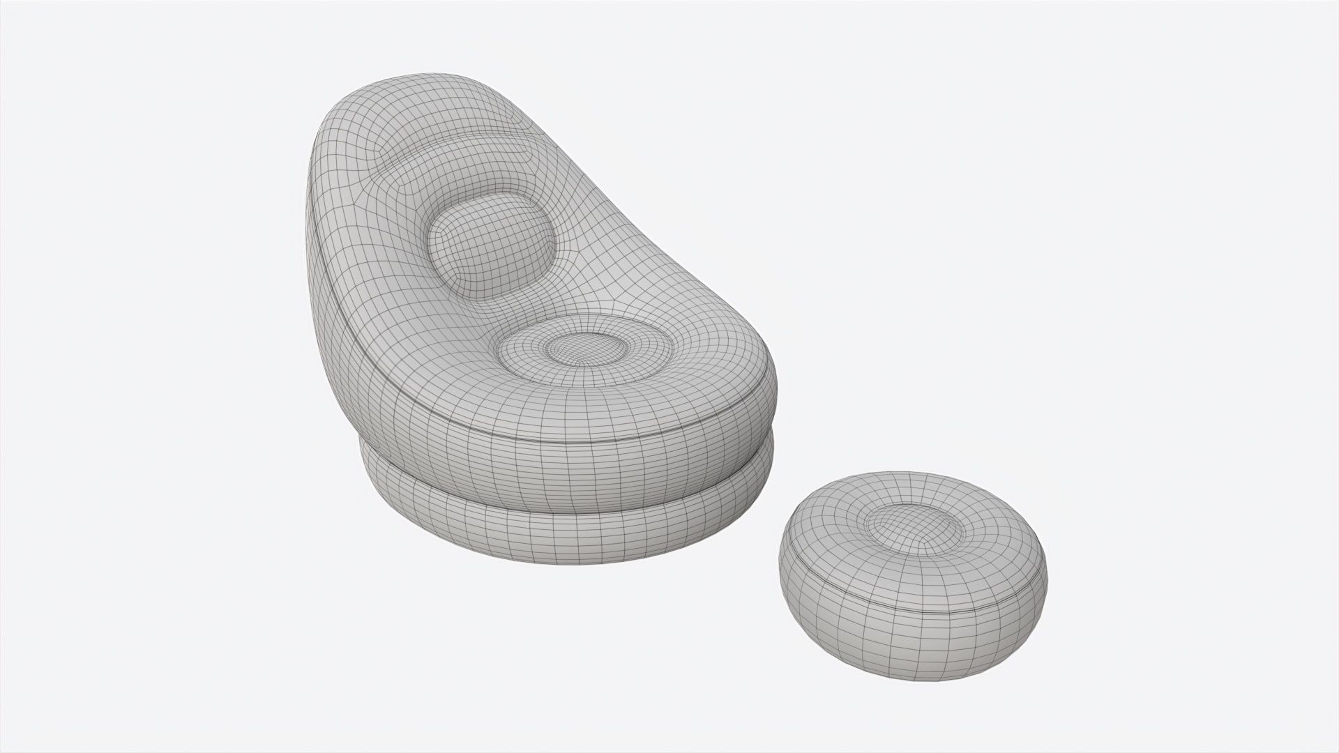 Bestway Inflatable Armchair with Footrest 3D model_6