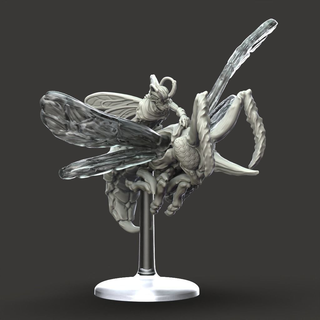 Wasp Cavalry - 3D Printable TTRPG - PRESUPPORTED - 32mm Scale 3D print model_9