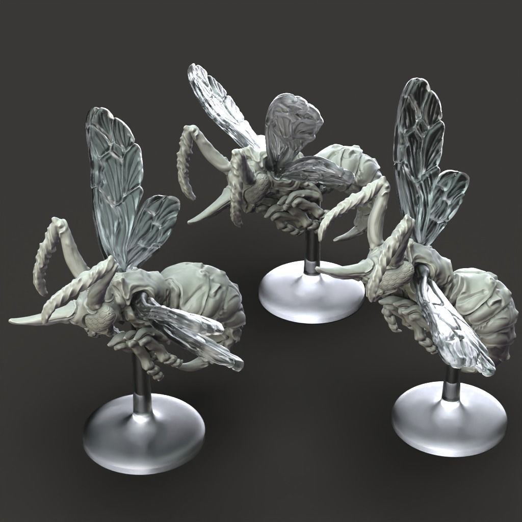 Wasp Cavalry - 3D Printable TTRPG - PRESUPPORTED - 32mm Scale 3D print model_12