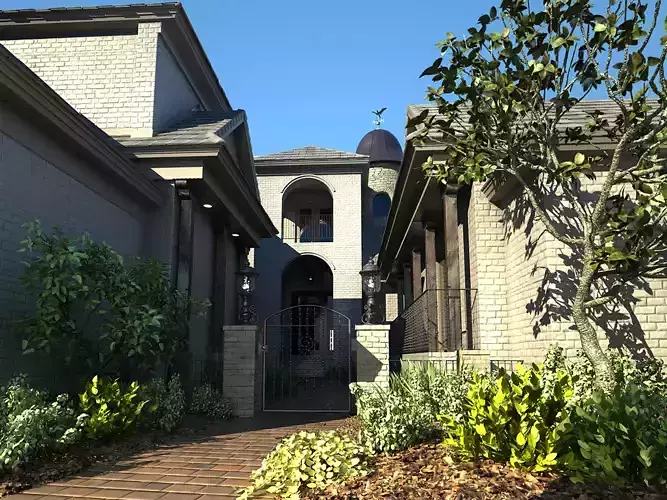 3D model of 2022 luxury fashion villa exterior 72