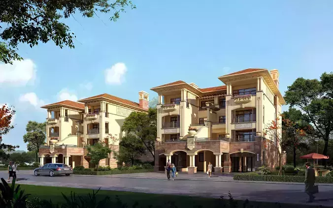 3D model of 2022 luxury fashion villa exterior 73