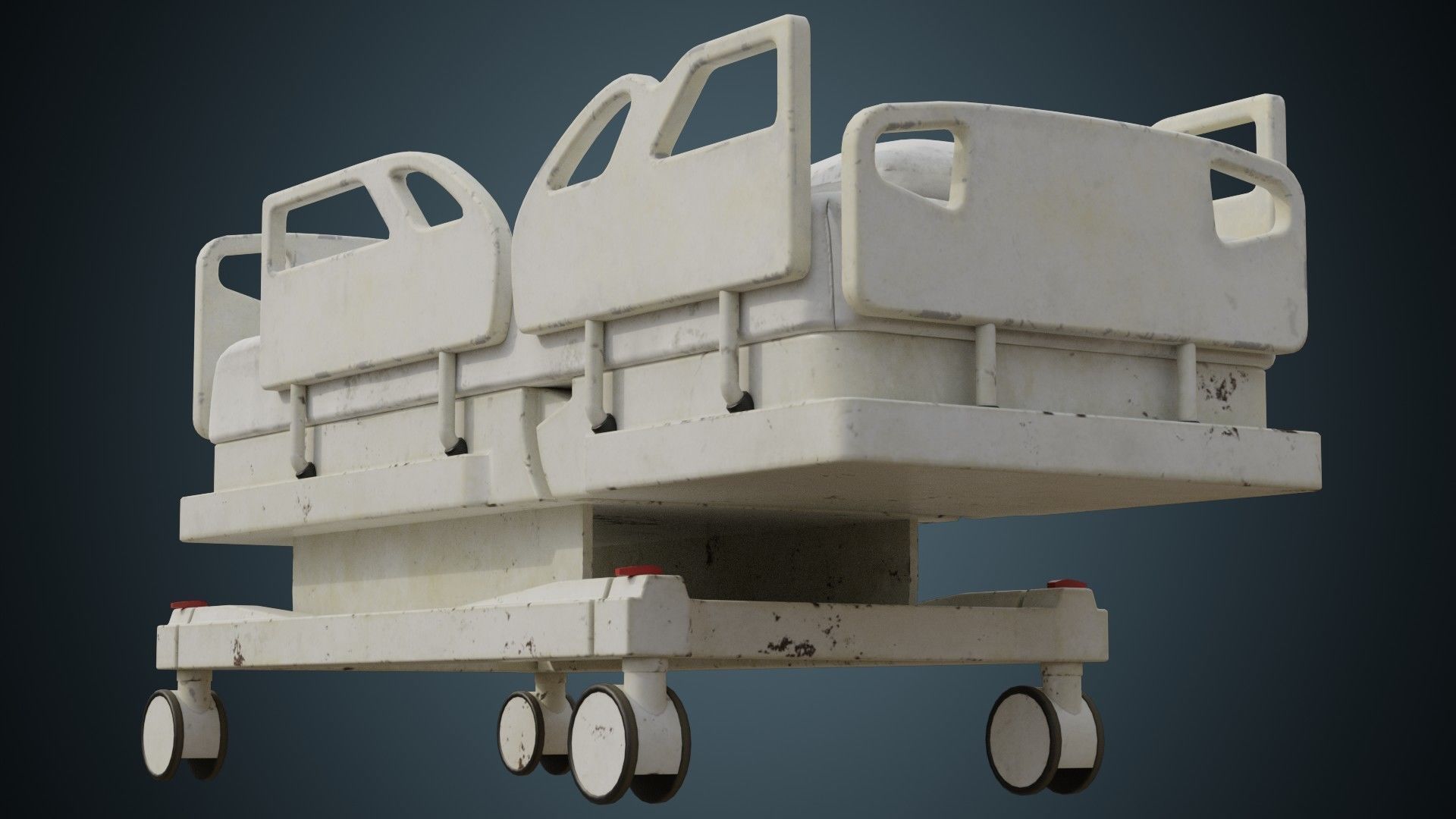 Hospital Bed 1B Low-poly 3D model_6