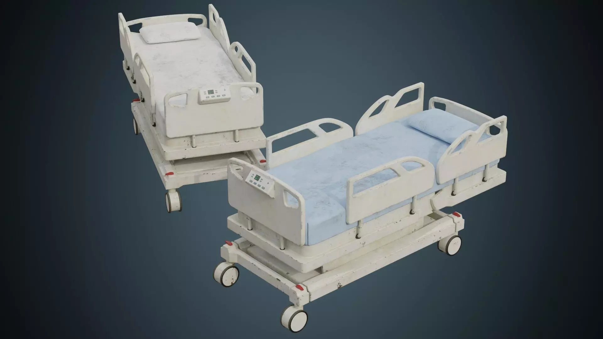 Hospital Bed 1B Low-poly 3D model_0